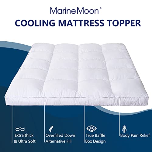 Mattress Topper Queen, Cooling Plush Bed Topper Thick Mattress Pillow Top Mattress Pad, Hotel Quality Down Alternative Pillow Topper For Queen Size Bed With Deep Pocket, Soft Feather Bed Toppers #TOP1