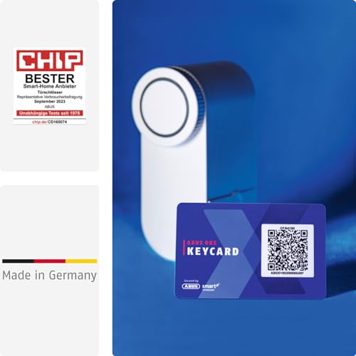 ABUS Türschlossantrieb LOXERIS One - smartes Öffnen und Schließen der Eingangstür per App - elektronisches Türschloss mit Zugangskontrolle - batteriebetriebenes Smart Lock ohne Kabelziehen - Silber - 6