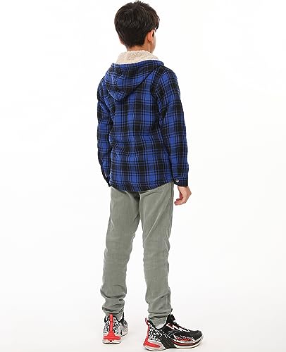 Image of ZENTHACE Boys Sherpa Fleece Lined Flannel Jacket