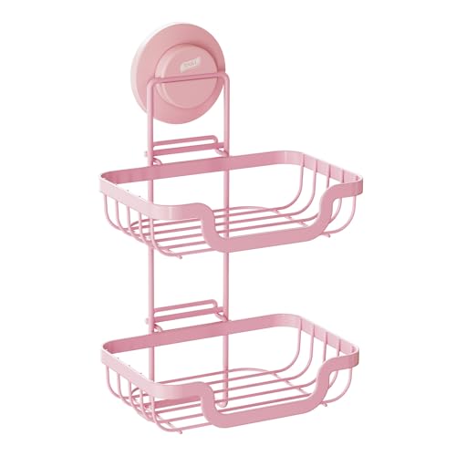 Image of TAILI Soap Holder, Soap Dish Suction Cup with Hooks,Stainless Steel,2 Layer