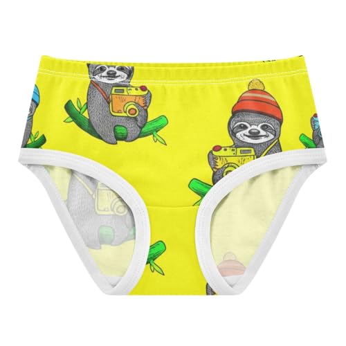 Designer Toddler Underwear Floral 2t Cotton Little Girl Panties Cute Sloths Yellow Briefs Girls Undies