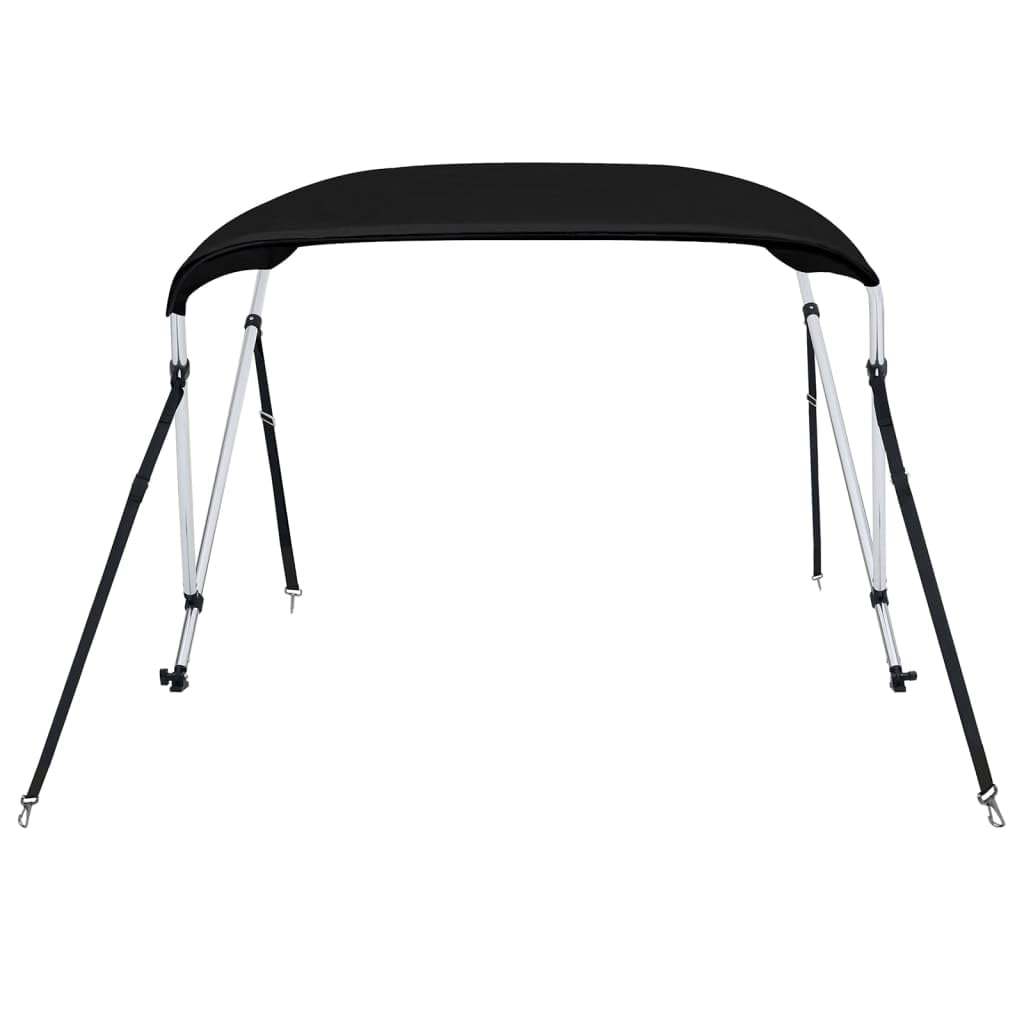 Bimini Top a 2 archi, nero, 180 x 130 x 110 cm, resistente alle intemperie, protezione UV, durevole, per yacht, barca, barca a motore, barca a vela e gommoni, con custodia protettiva, in