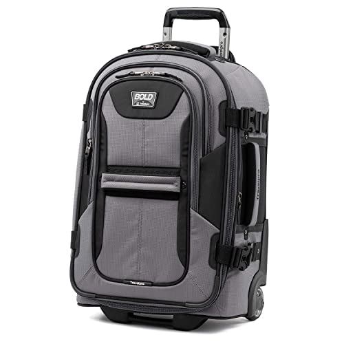 Image of Travelpro Unisex-Adult Bold Softside Expandable Rollaboard Upright Luggage (Grey /Black, 2-Piece Set (22 /28))