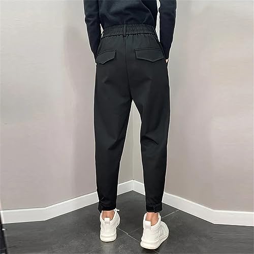Spring Summer Men Casual Suit Pants Korean Slim Harem Pants Wild Vintage Loose Solid Fashion Blazer Trousers Men's Clothing4