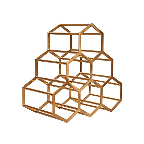 Soporte metálico para botellas de vino en forma panal miniatura 1