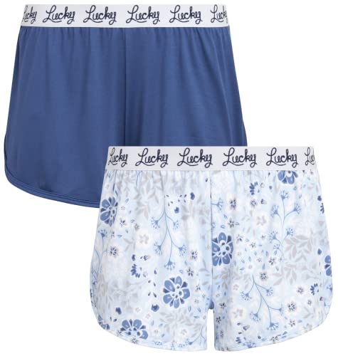 Image of Lucky Brand Women's Pajama Bottoms - Ultra-Soft 2 Pack Sleep and Lounge Sweat Shorts, Cortos de Pijama para Mujer