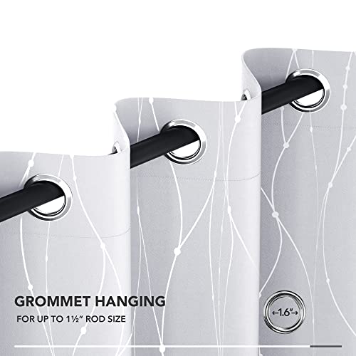 Deconovo White Blackout Curtain Panels For Bedroom And Living Room, 84 Inch Long Drapes - Thermal Insulated Window Curtains With Floral Pattern (52W X 84L Inch, Greyish White, 2 Panels) #TOP7