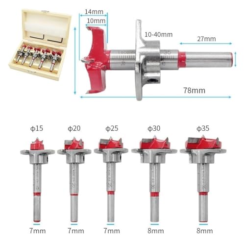 Kit de brocas de carburo para madera 15-35 mm ajustable miniatura 2