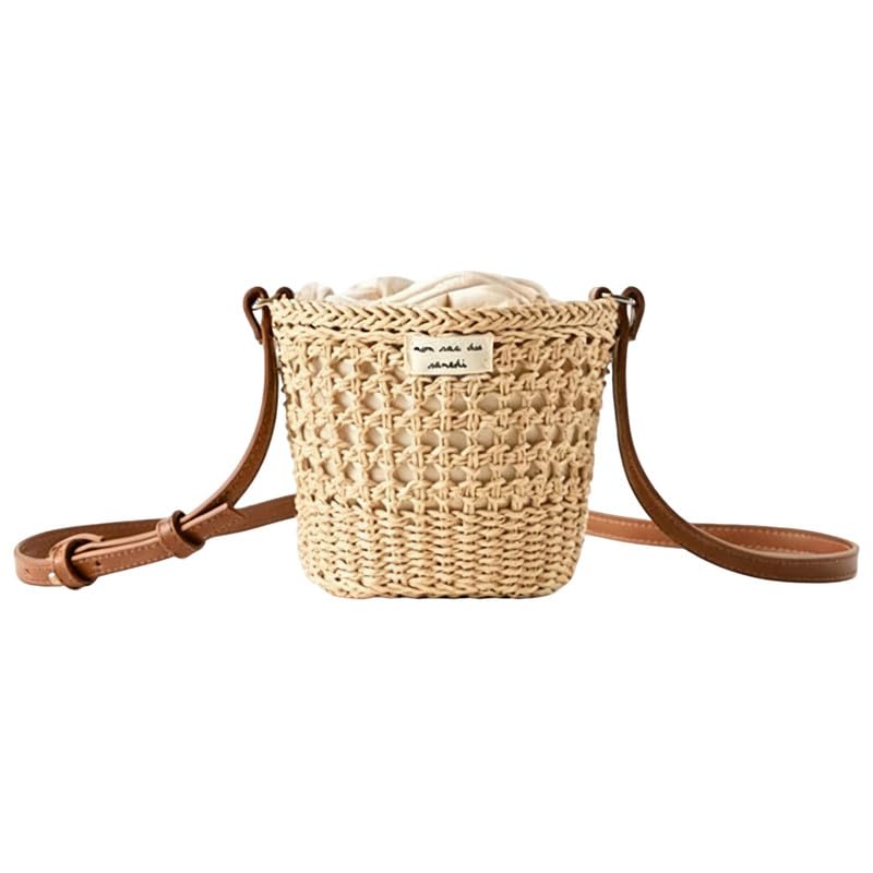 Sac bandoulière en paille pour femme avec sangle réglable