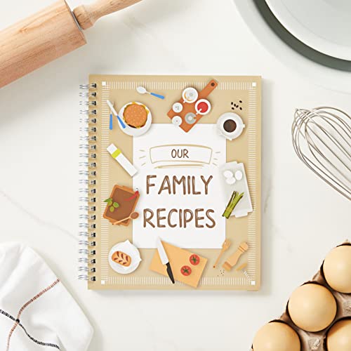 Image of Pipilo Press Blank Family Cookbook Recipe Binder - 6.5 x 8.2 in Hardcover Spiral Bound - 90 Ruled Pages with Memo Pocket - Write In Your Own Recipes & Meal Planning Notebook