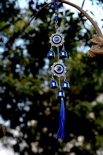 Image of Wind Chimes for Home Positive Energy, Evil Eye Hanging for Home Decor, Wall Hanging Decorative Items for Living Room, Balcony, Garden and Bedroom