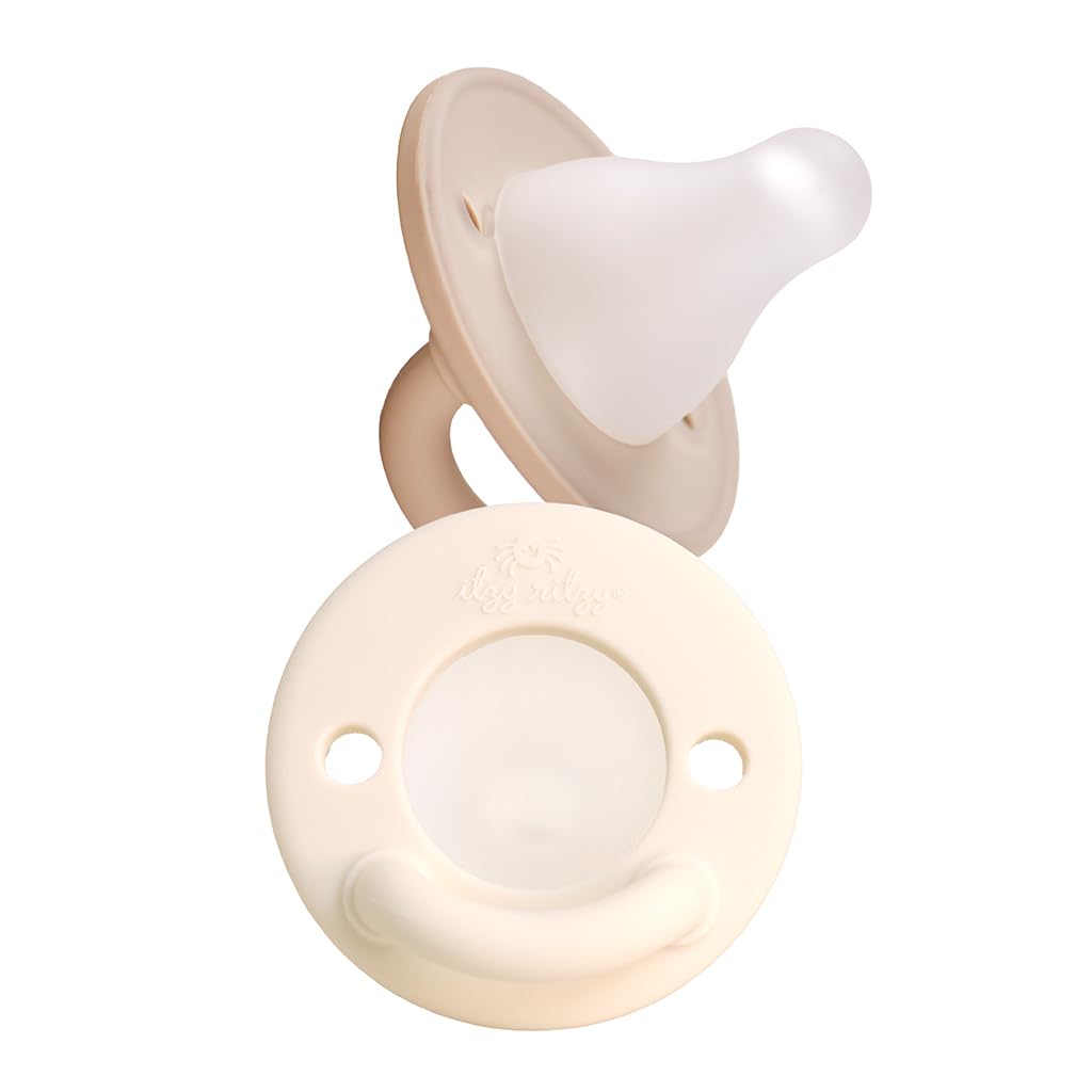 Itzy Ritzy Latch & Soothe Pacifier - Silicone Breastlike Pacifier (Taupe)