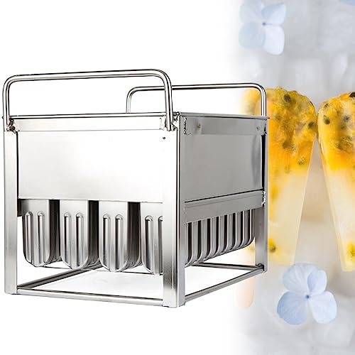 Moldes para paletas de acero inoxidable, 40 cavidades para hacer helados para uso doméstico y comercial, duraderos y fáciles de limpiar