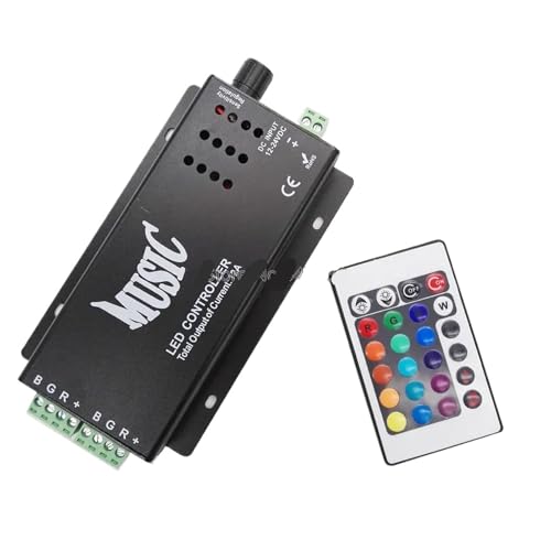Contrôleur de musique vocal DC 12V 24V 12A noir télécommande 24 touches