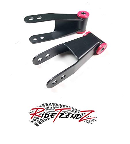 RTZ - Compatible with Ford F150 Truck Pickup 97-03 Rear Adjustable 1" to 2" Lowering Drop Shackles Leveling kit 4wd 4x4