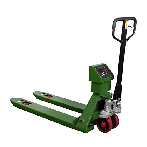 Allpax Hubwagen mit Waage - 2000 kg Tragfähigkeit - 0,5 kg Anzeigeschritte - Fernbedienung - PU Tandem Lastrollen - Wiegehubwagen