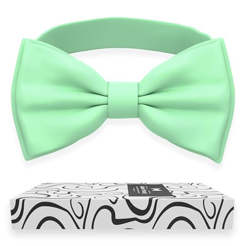 Image of Adam Young Men's Bow Ties Pre-Tied Style Formal Satin Classic Bowtie for Tuxedo Faux Silk