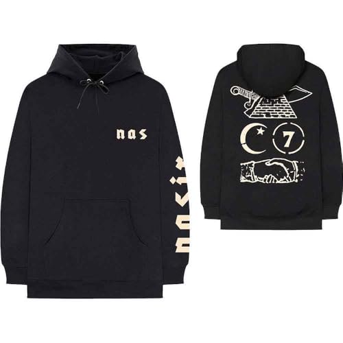 Image of Rock Off officially licensed products Nas Symbols Official Unisex Hoodie Hooded Top (X-Large) Black
