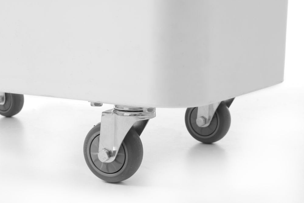 HENDI Carro de Ingredientes, AmerBox, contenedor para almacenar Alimentos Secos, Carro transportador de harina, azúcar, Sal, Granos, arroz, 102L, 600x720x(H) 700mm, Blanco, Polipropileno