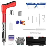 SEPSCO Manuelle Nagelpistole, Bolzenschussgerät Vollstahl Nagelschussgerät 5 Gänge Einstellbares Nail Gun Tragbar Betonnagler für Beton Decken Wand Stromkreisinstallation (Rot)