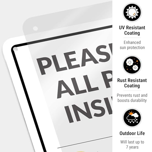 Image of Package Delivery Sign, Delivery Instructions Deliver All Package Inside Porch Sign, 10x7 Inches, Rust Free .040 Aluminum, Fade Resistant, Made in USA