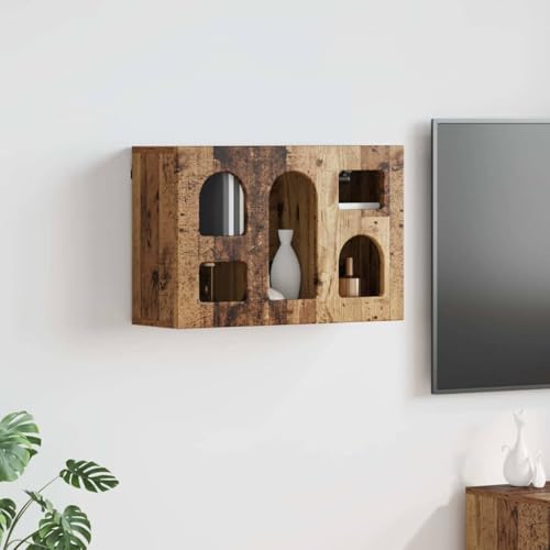 Jkghdrt Armoire murale avec étagère en bois recyclé 60 x 20 x 40 cm - Matériau du bois pour armoire de salle de bain et cuisine