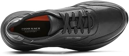 Rockport Women's Prowalker W Premium Sneaker, Black Leather, 7 | Image 2