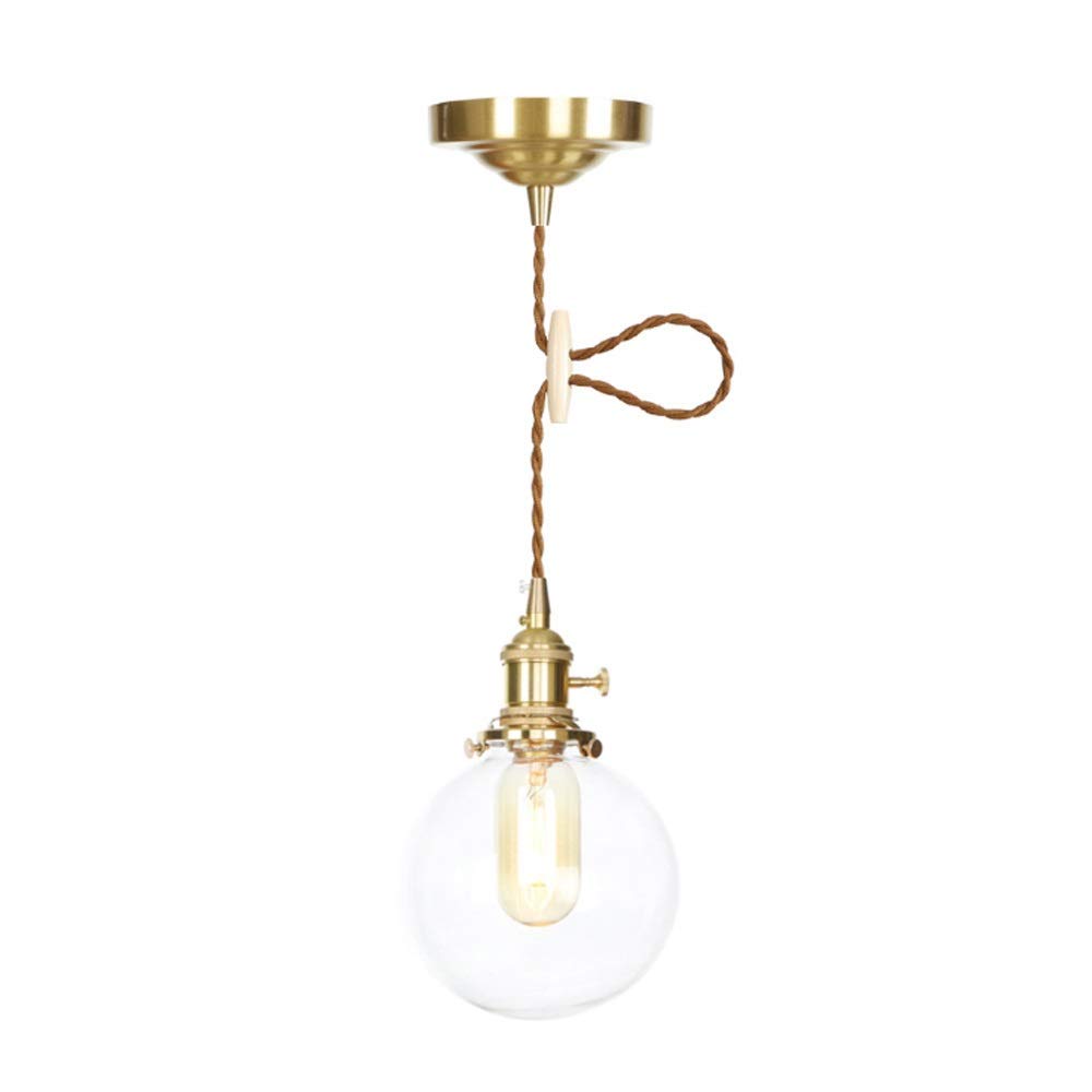 Plafonnier moderne E27 lustre salon restaurant en verre et bronze