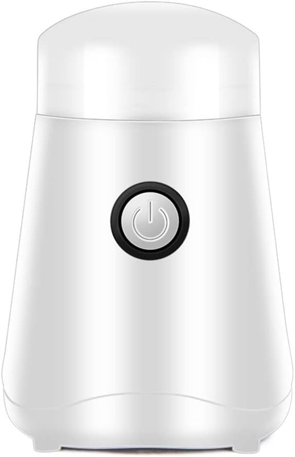 Coffee Grinder, Electric Portable Coffee Bean Grinder, Herb Grinder, Spice Grinder, 304 Stainless Steel Blade, Easy to Clean, Kitchen Tools, 150W (Size : White)