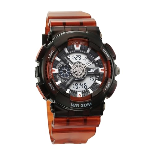 Image of SF Spectra Analog-Digital Green-Plastic Round Dial Dark Green A1Polyurethane Strap Men's Watch - NU77137PP10