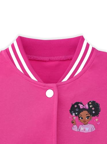 Girls Baseball Jacket Casual Lightweight Graphic Varsity Jacket with Button3