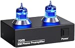 Tube Phono Preamp, MM Turntable Preamplifier, 6J2 Vacuum Hi-Fi Headphone Amp for Home Theater/Record Player/Stereo Amplifier/Active Speaker