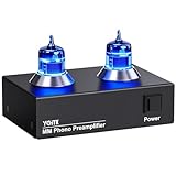 YGiTK Préamplificateur Phono à Tube à Vide HiFi pour Platine Vinyle MM – Mini Préampli Audio Stéréo avec Tubes 6J2, Entrées/Sorties RCA Plaquées Or, Son Vintage Chaleureux et Pur