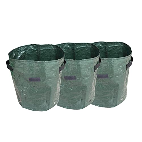 zweipappel 3 Tomato Grow Bags, 26L(10 Gallon) Tomato Grow Bags for Carrot Potato Cabbage, Vegetable Growing PE Bags with Harvest Window Heavy Duty & Breathable Weaving Bags Cover