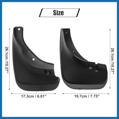 Image of Front and Rear Mud Flaps Splash Guards Fit for Toyota Corolla Sedan 1993-1997 - Pack of 4 Black Item Replacement