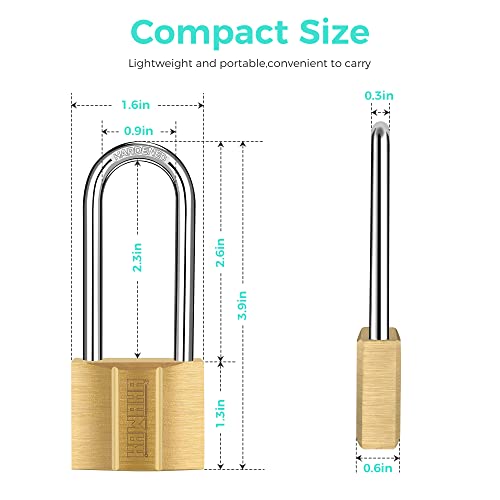 Image of 81 /40L-1P Long Shackle Keyed Padlock (Waterproof, Solid Brass Lock) for Sheds, Storage Unit, School, Gym Locker, Fence, Toolbox, Hasp, Storage - 1-9 /16 in. (40 mm L)