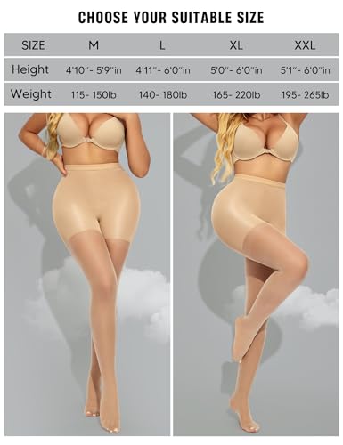 Image of Shapewear Leggings For Women High waisted Footless Pantyhose Capri Tummy Control Body Shaper
