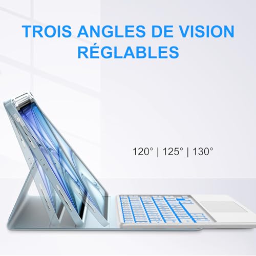 Clavier iPad Air 11 Pouces M4 AZERTY Tactile Bluetooth Français