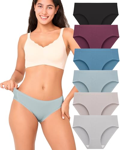 BAMBOO COOL Women's No Show Bikini Seamless Underwear for Women Low Waisted Non-marking Stretch...