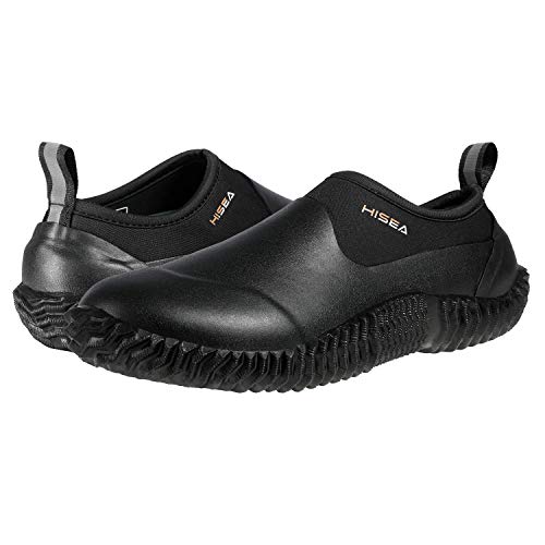 HISEA Unisex Waterproof Garden Shoes, Men's Rubber Rain Boots Women's Ankle Rain Shoes Neoprene Camp Booties Outdoor Slip-On Footwear for Gardening, Farming, Camping, Car Wash, Lawn Care and Yard Work3