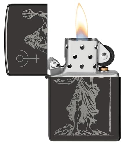 Encendedor Zippo Windproof God Pluto Negro Brillo Alto miniatura 3
