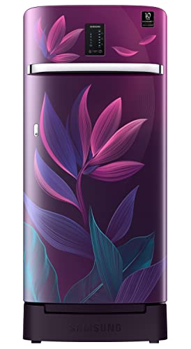 Image of Samsung 189L 5 Star Inverter Direct-Cool Single Door Digi-Touch Refrigerator Appliance (RR21C2F259R /HL,Paradise Bloom Purple) Base Stand Drawer