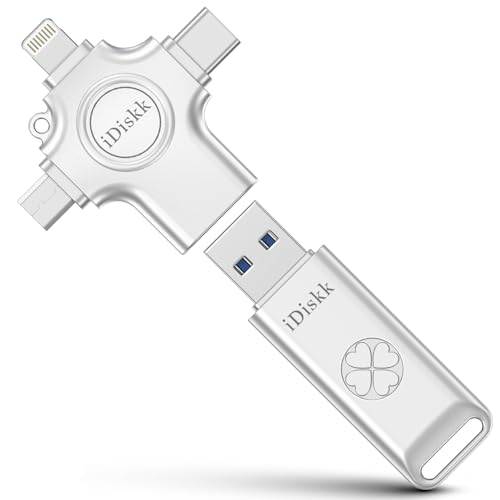 iDiskk Clé USB 128 Go de Sauvegarde Automatique pour transférer et Sauvegarder des Photos, des vidéos, des Photos pour iPhone, iPad, Android, Mac et PC