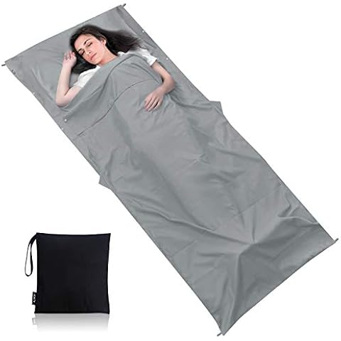 4UMOR Sábana de Viaje de 220 x 90 cm con Bolsillos de Almohada Cover