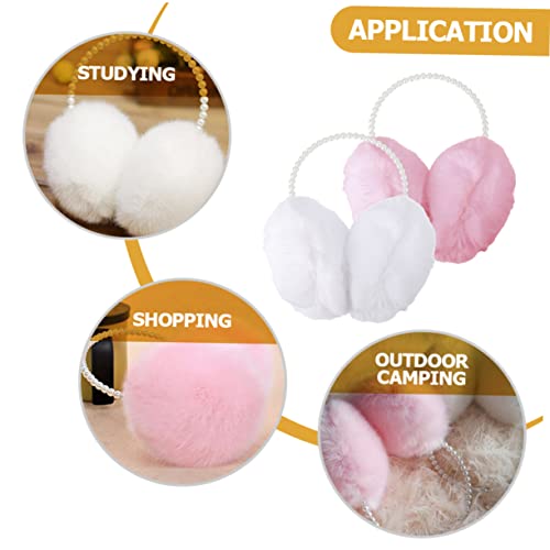 Orejeras de peluche para niña en días de nieve | Dos cubiertas de invierno cómodas y cálidas 5