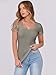 ANRABESS Women Short Sleeve Tops Scoop Neck Ribbed Knit Slim Fitted Basic Tee Shirt Casual Summer Clothes 2026 Spring Outfits Sage Green X-Small