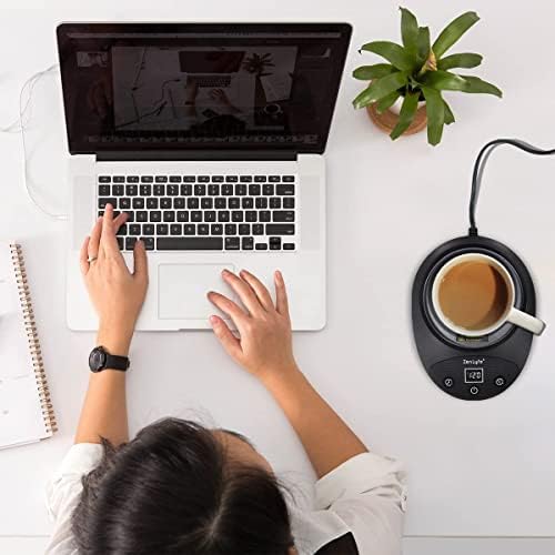ZenLyfe Mug Warmer, 8 Temperature Settings Cup Warmer, Large Heating Plate Coffee Mug Warmer for Desk, Safe Heated Coaster, Adjustable Auto Shut Off Warming Coaster for Coffee, Milk, Tea