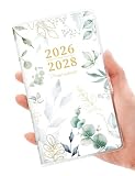 SUNEE Pocket Calendar May 2026 to June 2028 - Two Year Monthly Planner Small Calendar 3.5" x 6" Organizer for Daily & Yearly Schedule - Compact Agenda Notebook for School, Work, Women, Greenery