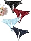 Avidlove Womens Panties Sexy Underwear Floral Lace Briefs with Cute Bow Center