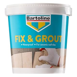 Bartoline Fix and Grout Tile Adhesive 1kg, Ready-Mixed, Waterproof and Super White, for Walls, Bathrooms and Showers